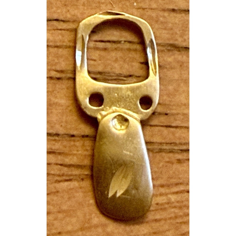 Vintage 14k Yellow Gold Pop Tab‎ Charm Pendant. Rare Unique